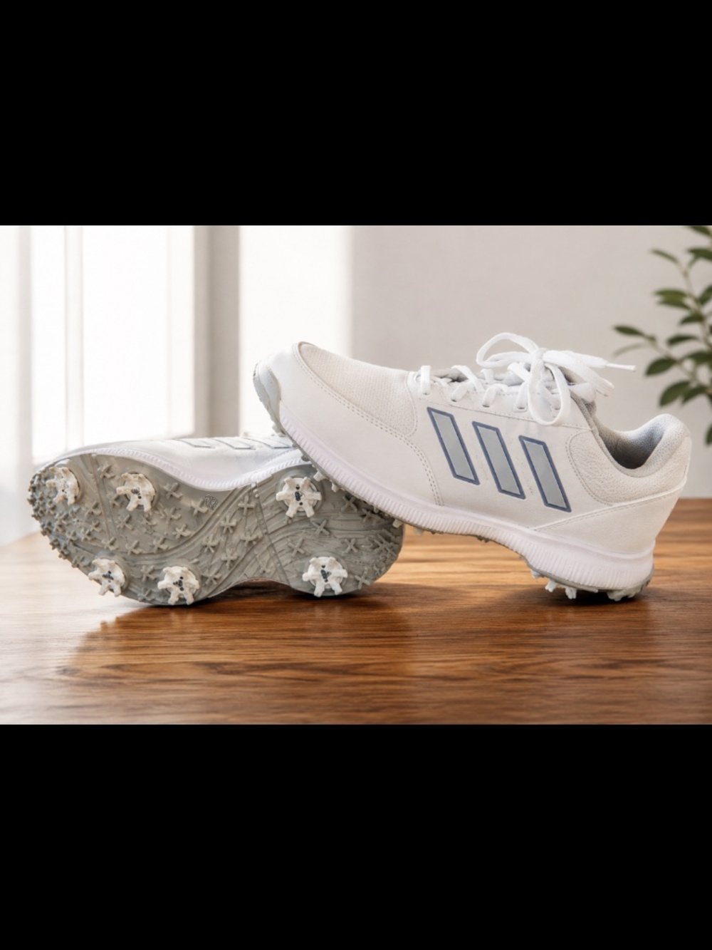 Adidas Women’s White Golf Shoes Size 6.5 Soft Spike Lace Up Athletic Sneakers